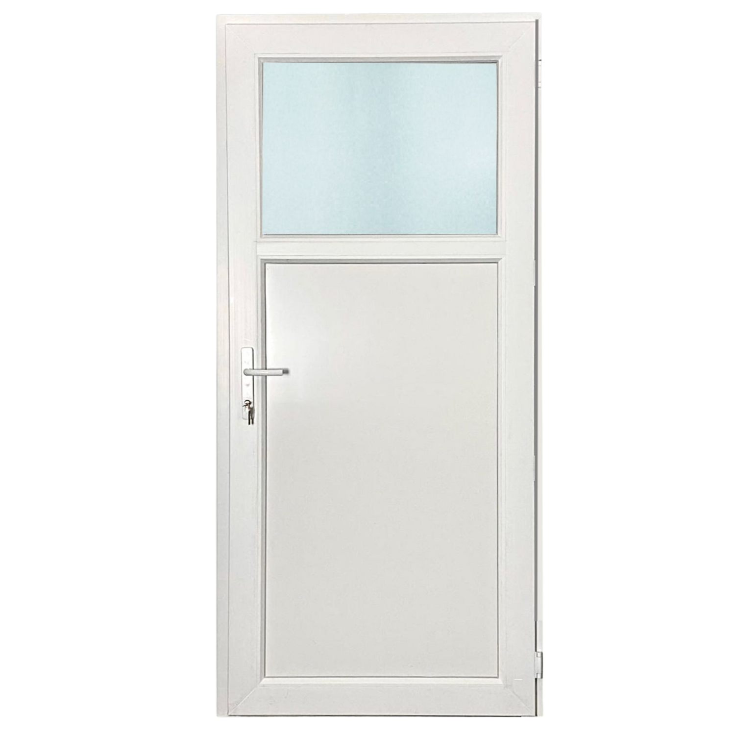 Műanyag bejárati ajtó - Könnyített kivitel - 70mm-es profil, 24mm-es panel, 2 rétegű üveg