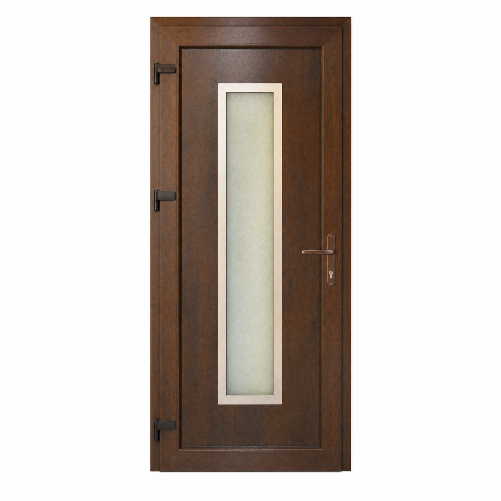 Ușă de intrare PVC - model Köln5 - profil 70mm, panel 24mm, sticlă dublă, armătură din oțel