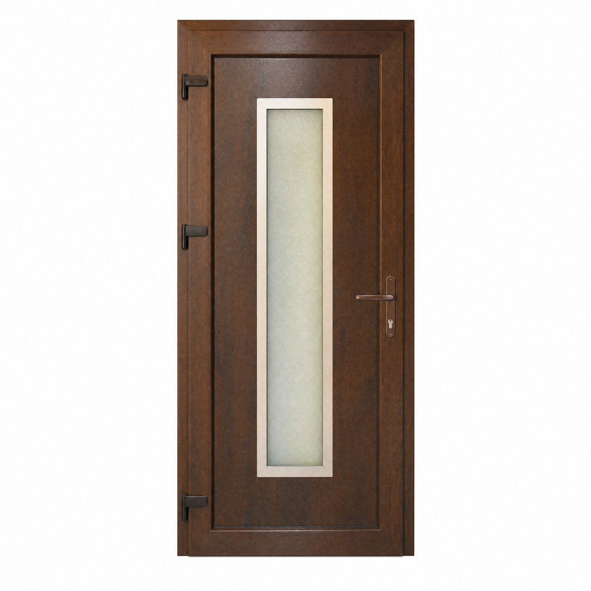 Ușă de intrare PVC - model Köln5 - profil 70mm, panel 24mm, sticlă dublă, armătură din oțel