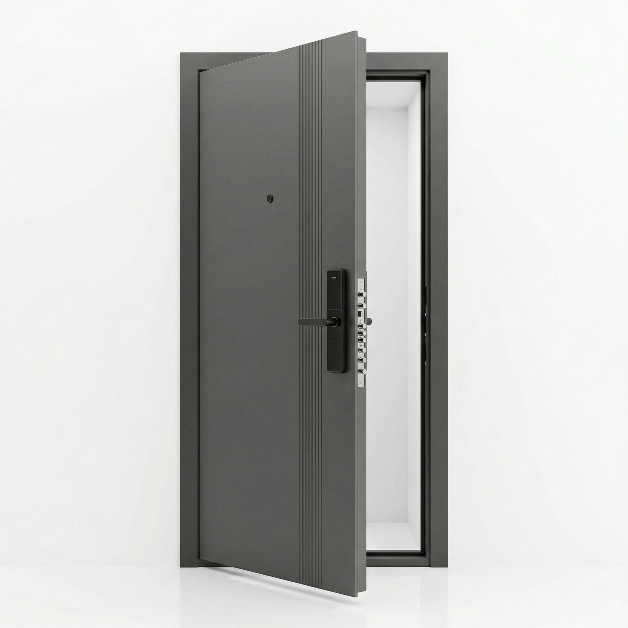 Hőszigetelt biztonsági bejárati ajtó IronDOOR01 98x208cm antracit színű 4 funkciós okos zárral
