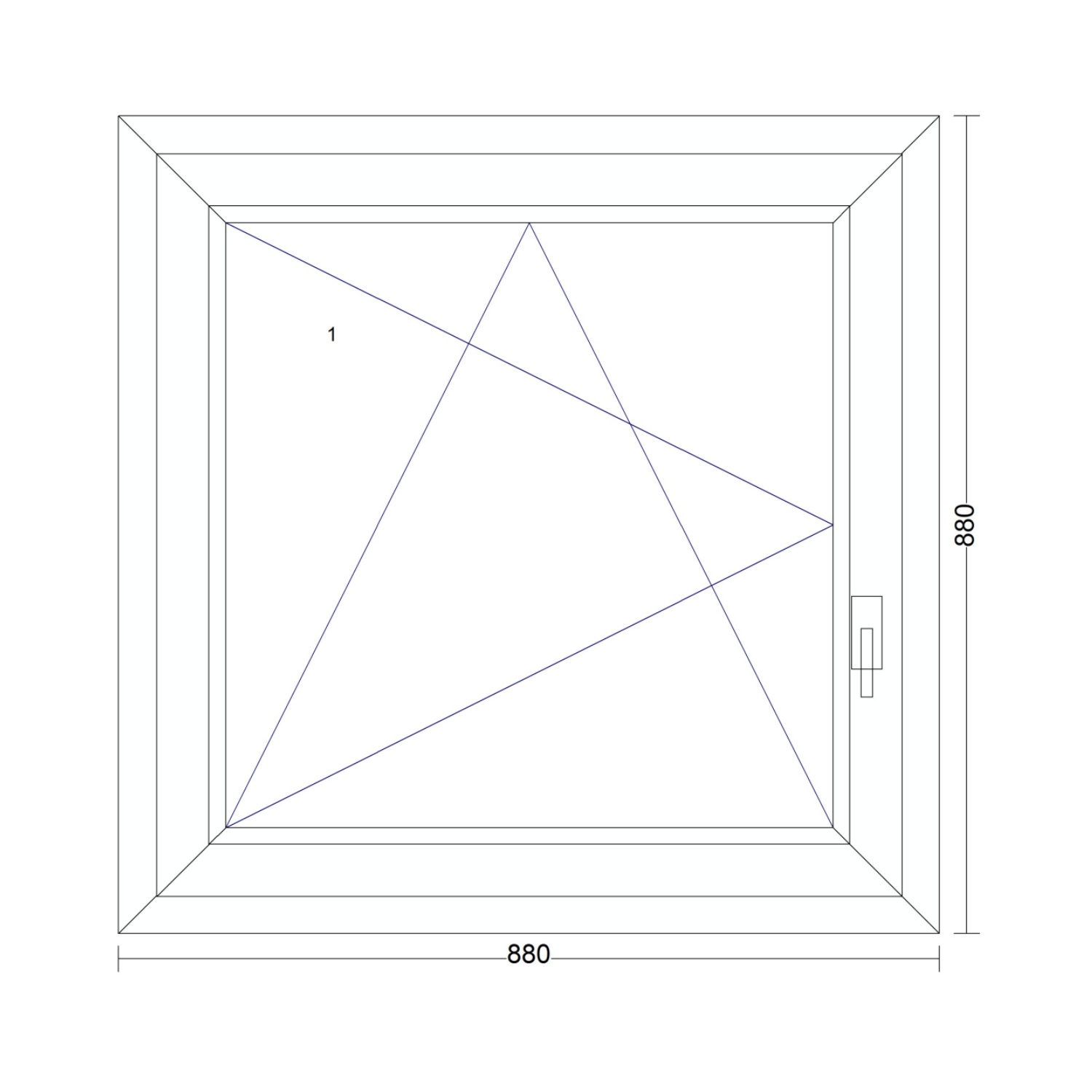 REHAU Synego 80mm 3 rétegű üveg Műanyag ablak bukó-nyíló 880 mm x 880 mm